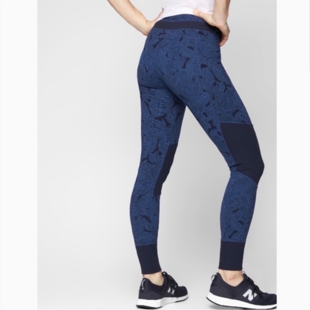 Athleta Tropical Excursion Blue Leaf Pattern High… - image 3